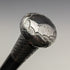 1901 British antique gentleman's walking stick, pure silver, engraved pattern, round handle, 89cm